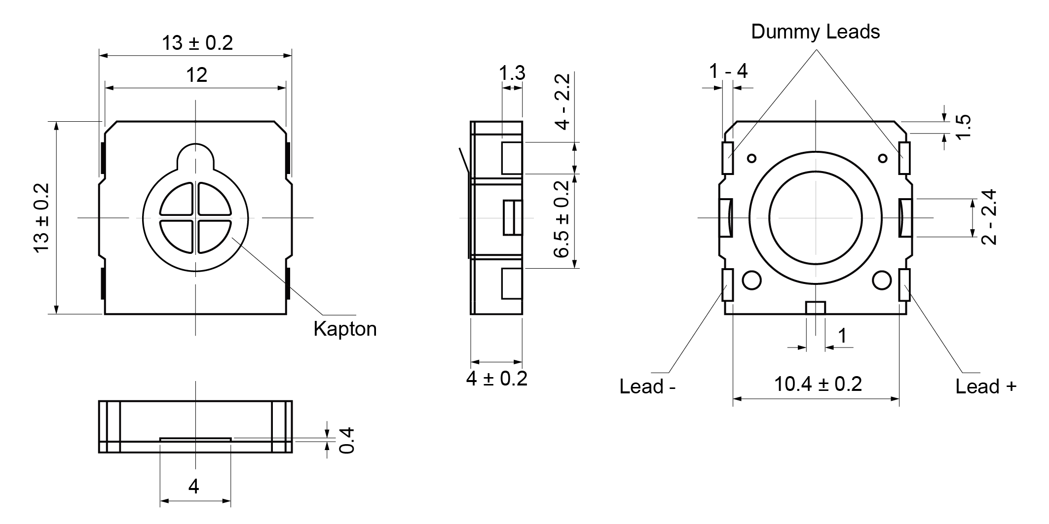 OSR1313S-4.0A0.7W8A-D Mechanical Drawing